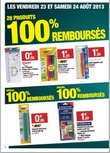 fourniture scolaire remboursées aout 2013