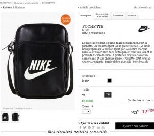 sacoche nike homme argent