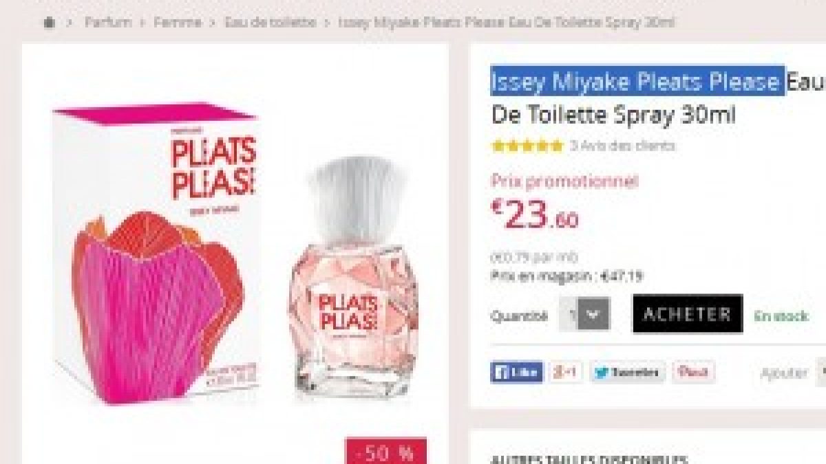 parfum pleats please pas cher