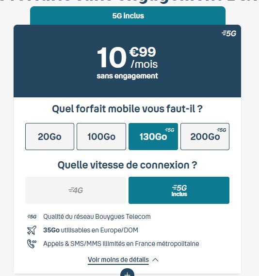 Forfait Mobile Go G Pas Cher Chez Bouygues Telecom