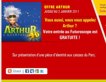 Futuroscope Entree Gratuite Pour Les Arthur