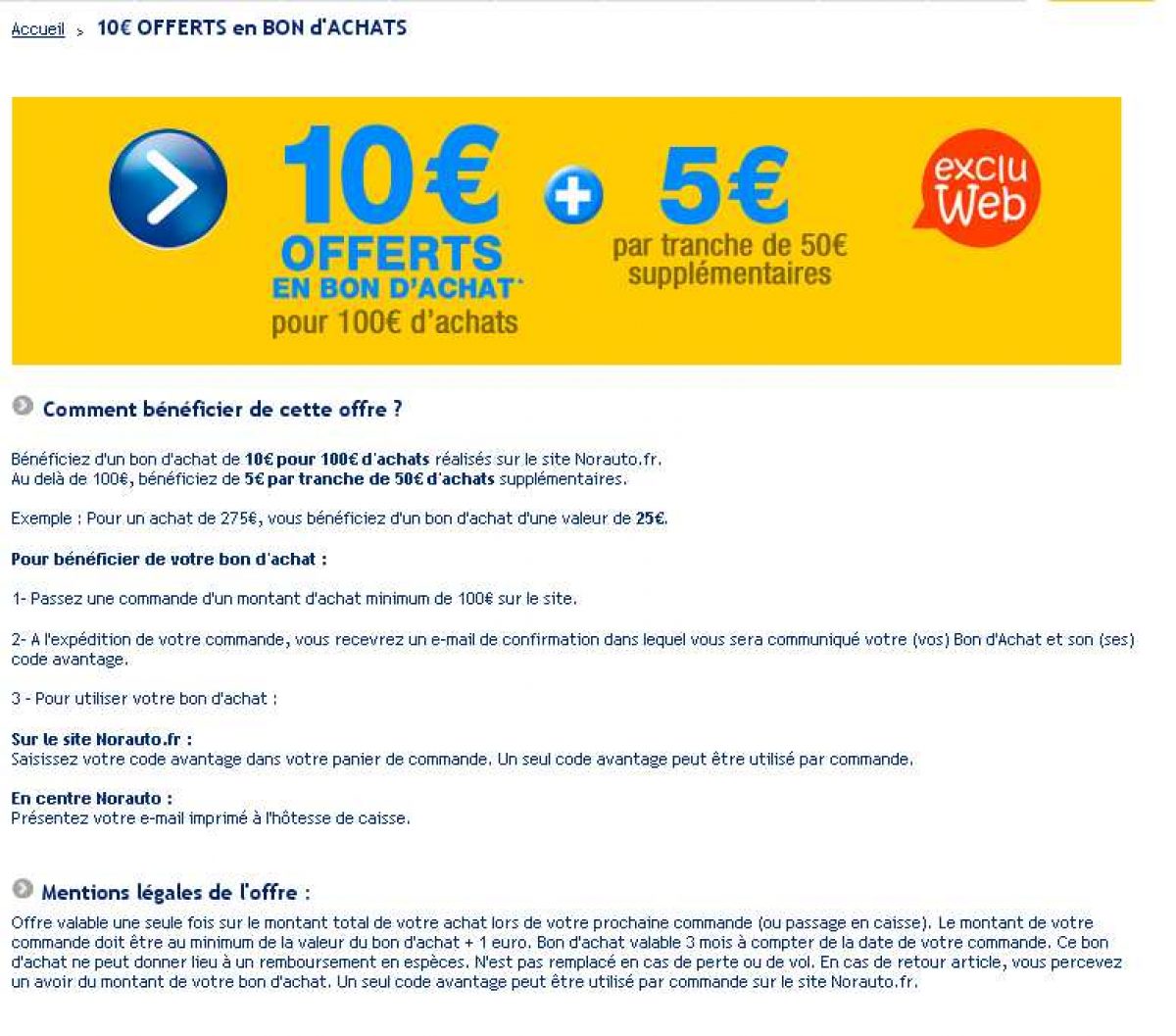 Norauto 10 Euros De Bon D Achat Pour 100 Euros D Achat
