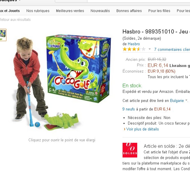 Jeux pour enfants par chers autour de 67 euros