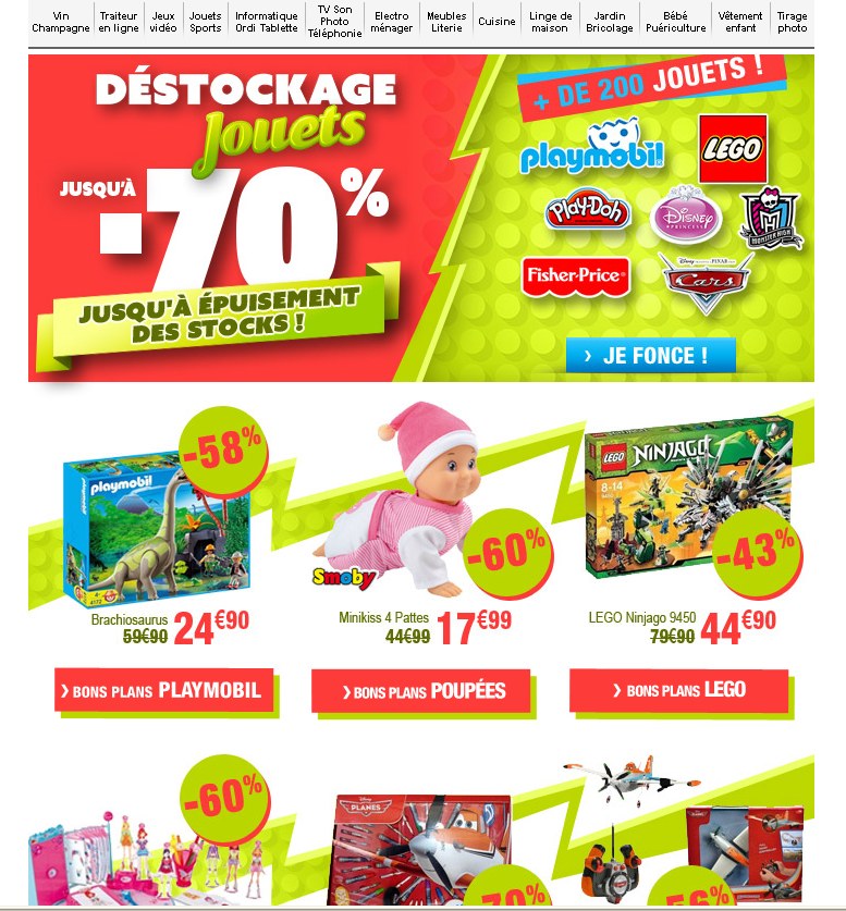 auchan destockage jouet