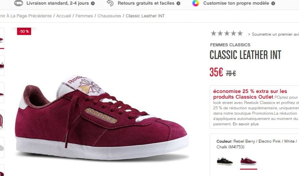 reebok chaussure femme 2015