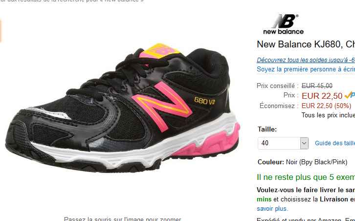 new balance taille 22