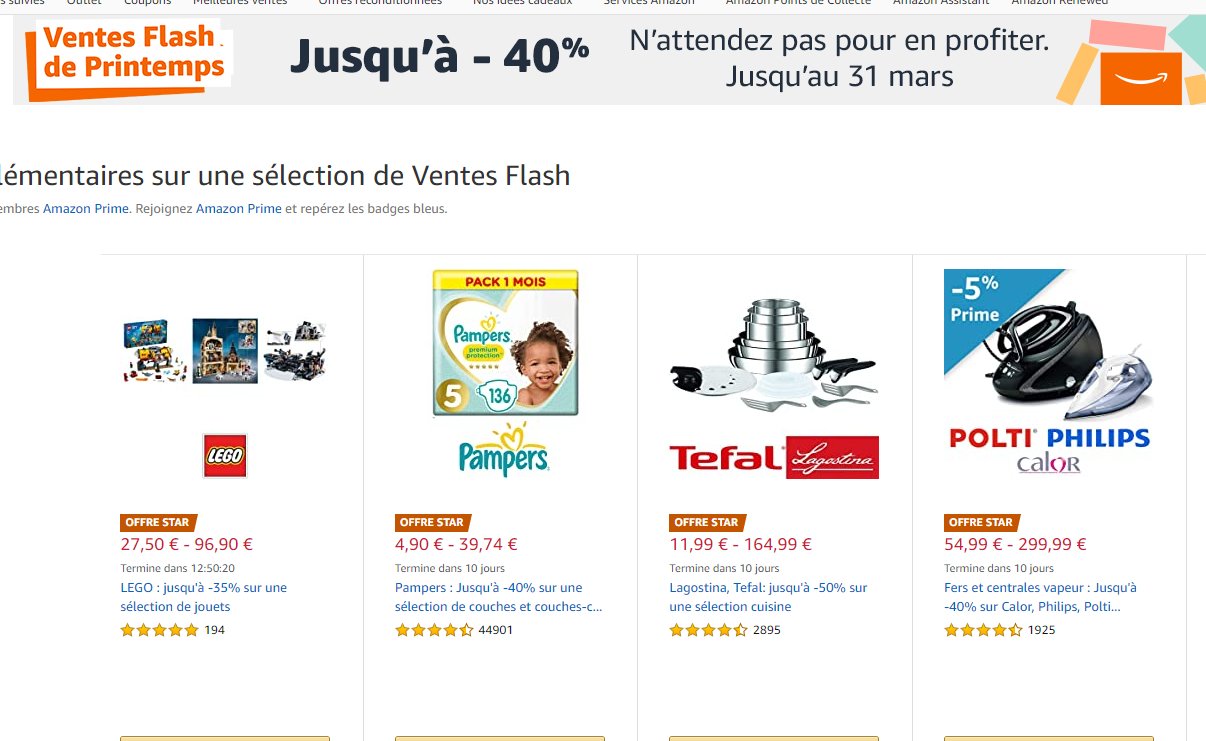 Amazon : Jusqu'à 40% De Réduction Avec Les Ventes Flash De Printemps