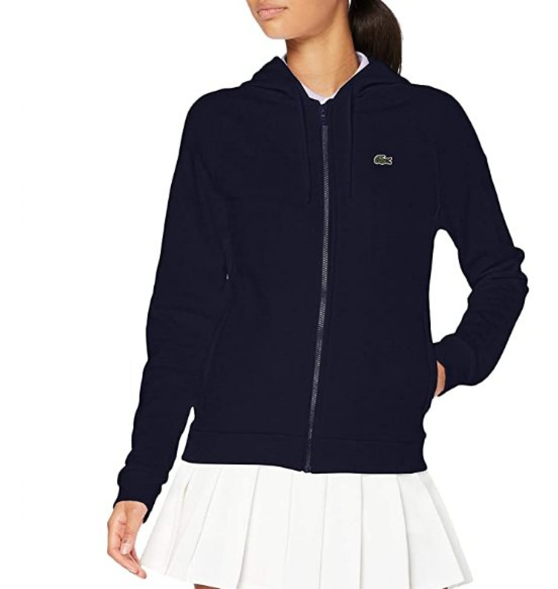 Sweat zippée à capuche Lacoste SH1050 pour femmes pas cher à 65€