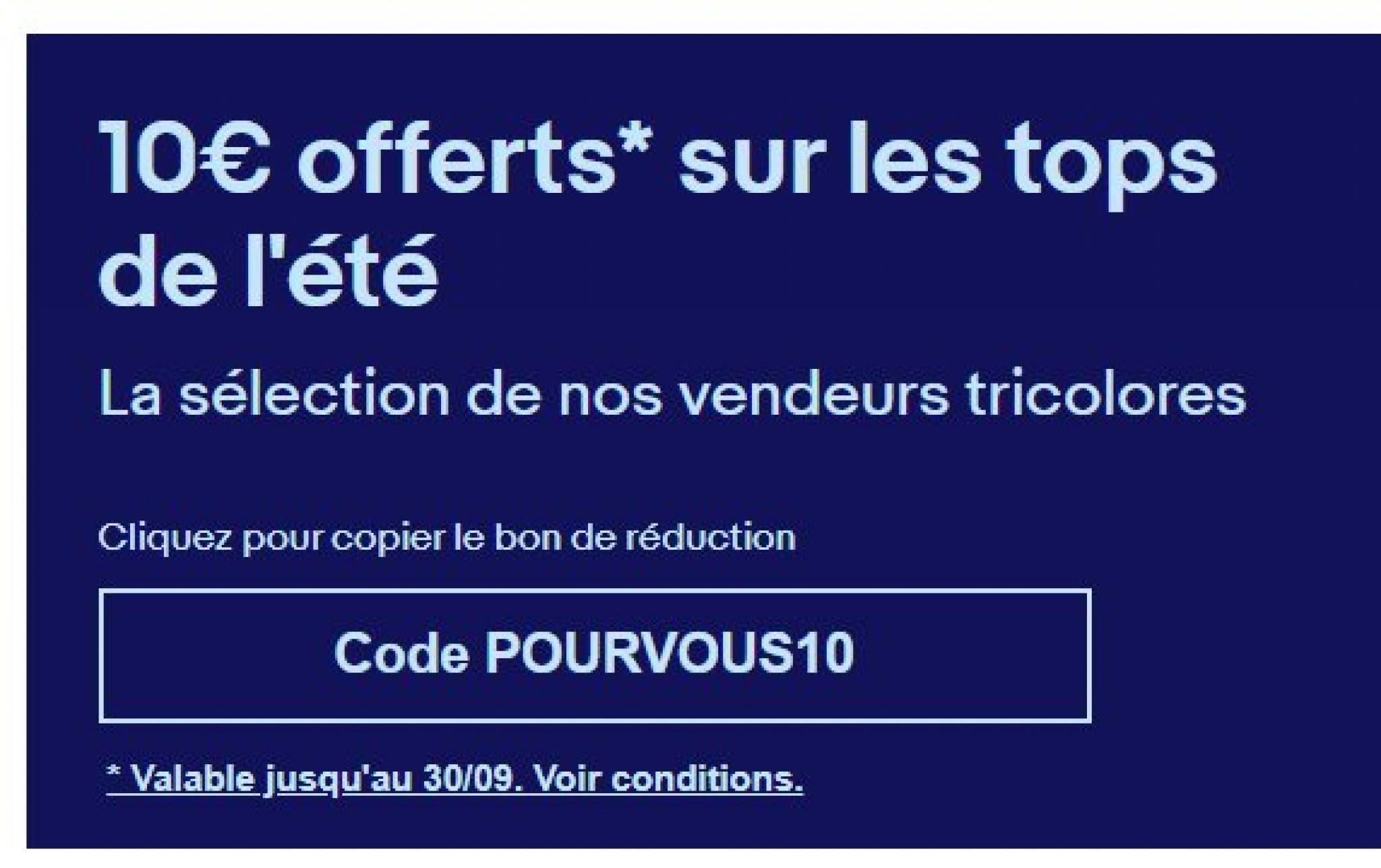 Code promo EBAY 10€ de réduction pour une commande de 60€