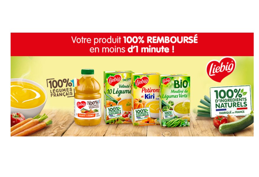 Testez gratuitement la soupe Liebig - 100% légumes français