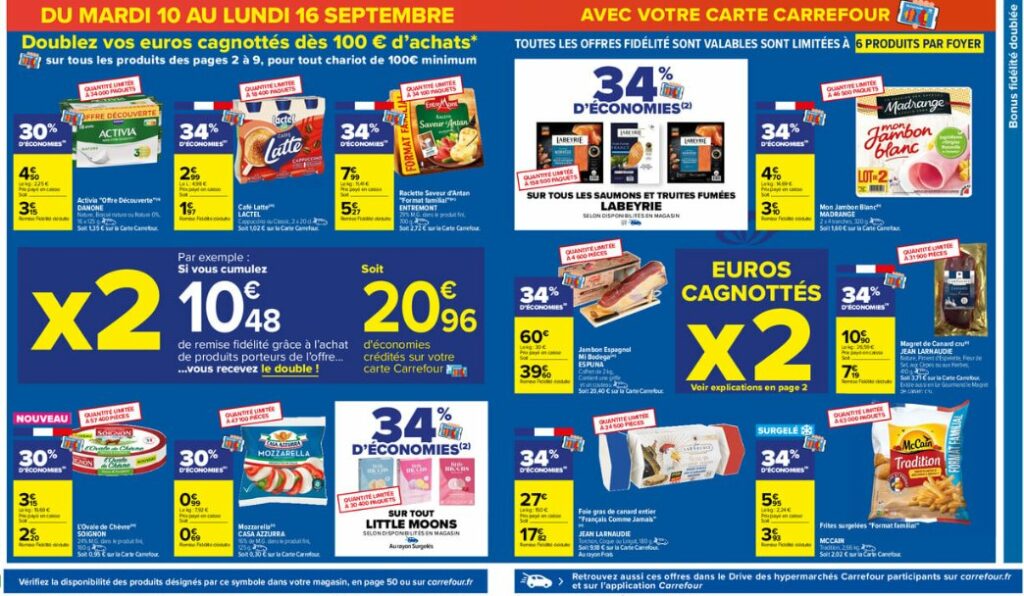 carrefour credit double yaourt