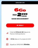 Bon plan Forfait mobile pas cher : 2.99€ illimité + 6 Go d’internet – Nrj Mobile