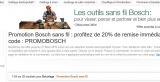 Bricolage : 20 pourcent de réduction sur les outils electroportatif bosch