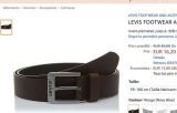 Super prix : 16.2€ la ceinture cuir LEVIS pour hommes (15.2 pour les abonnés premium)