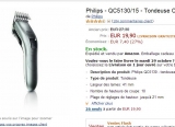 Tondeuse à cheveux philips à moins de 20 euros